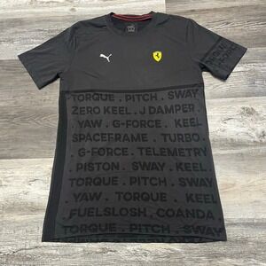 Puma Ferrari Jersey Scuderia Black Mens M Logo All Over Print‎ AOP Racing  Shirt
